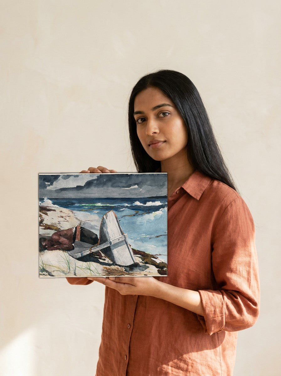 Held for scale — 10 x 8 inch canvas