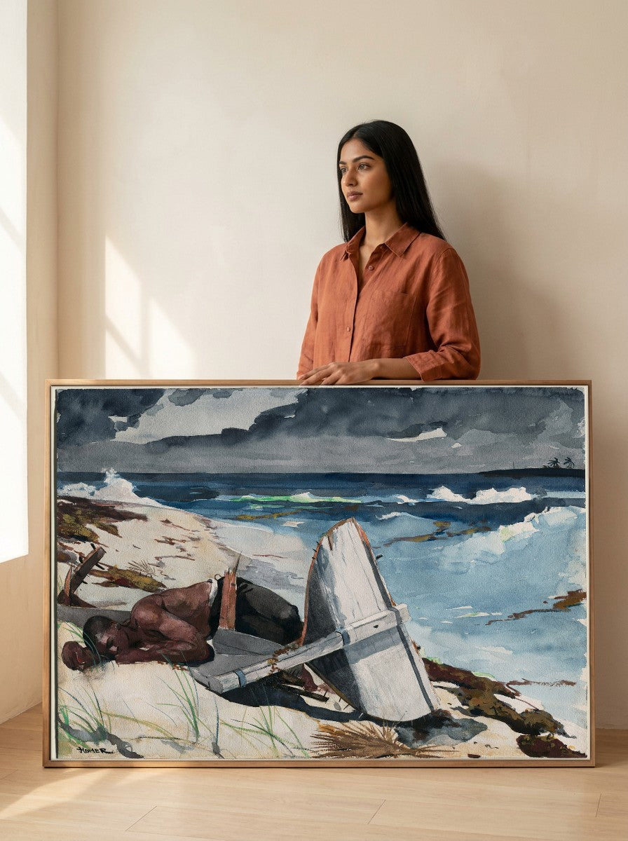 Held for scale — 48 x 32 inch canvas
