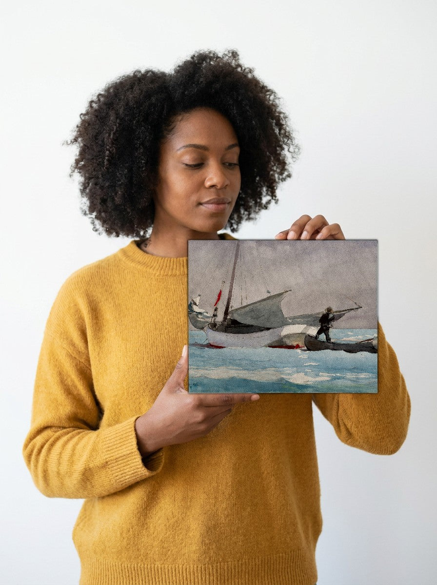 Held for scale — 10 x 8 inch canvas