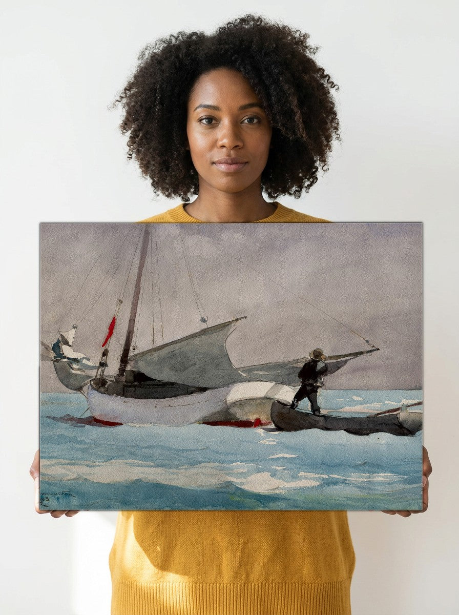 Held for scale — 18 x 12 inch canvas