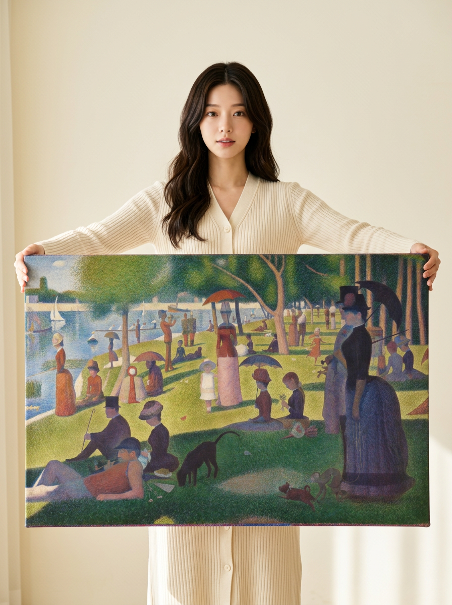 Held for scale — 36 x 24 inch canvas