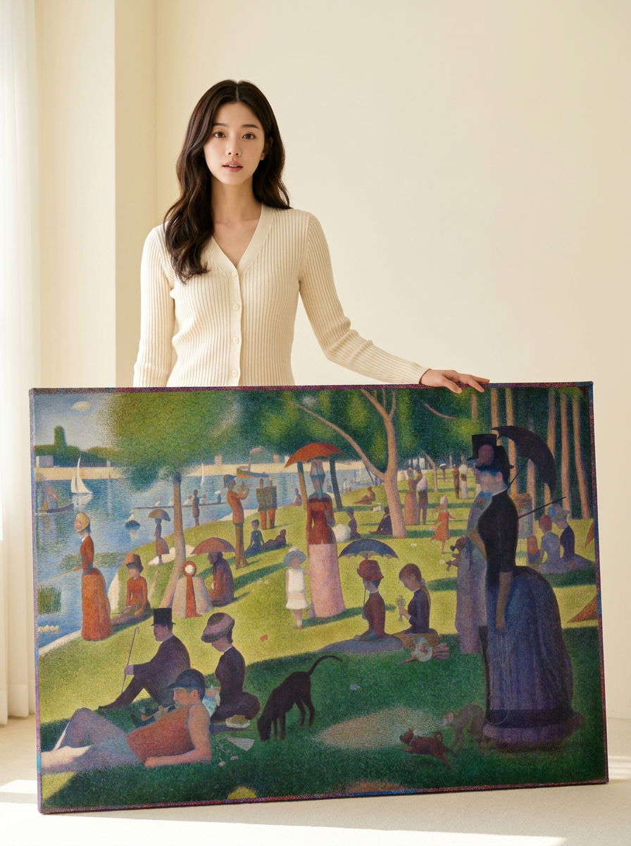 Held for scale — 48 x 32 inch canvas