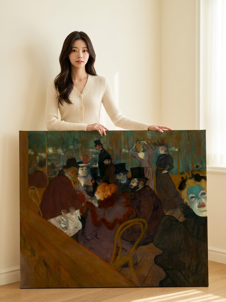 Held for scale — 48 x 32 inch canvas