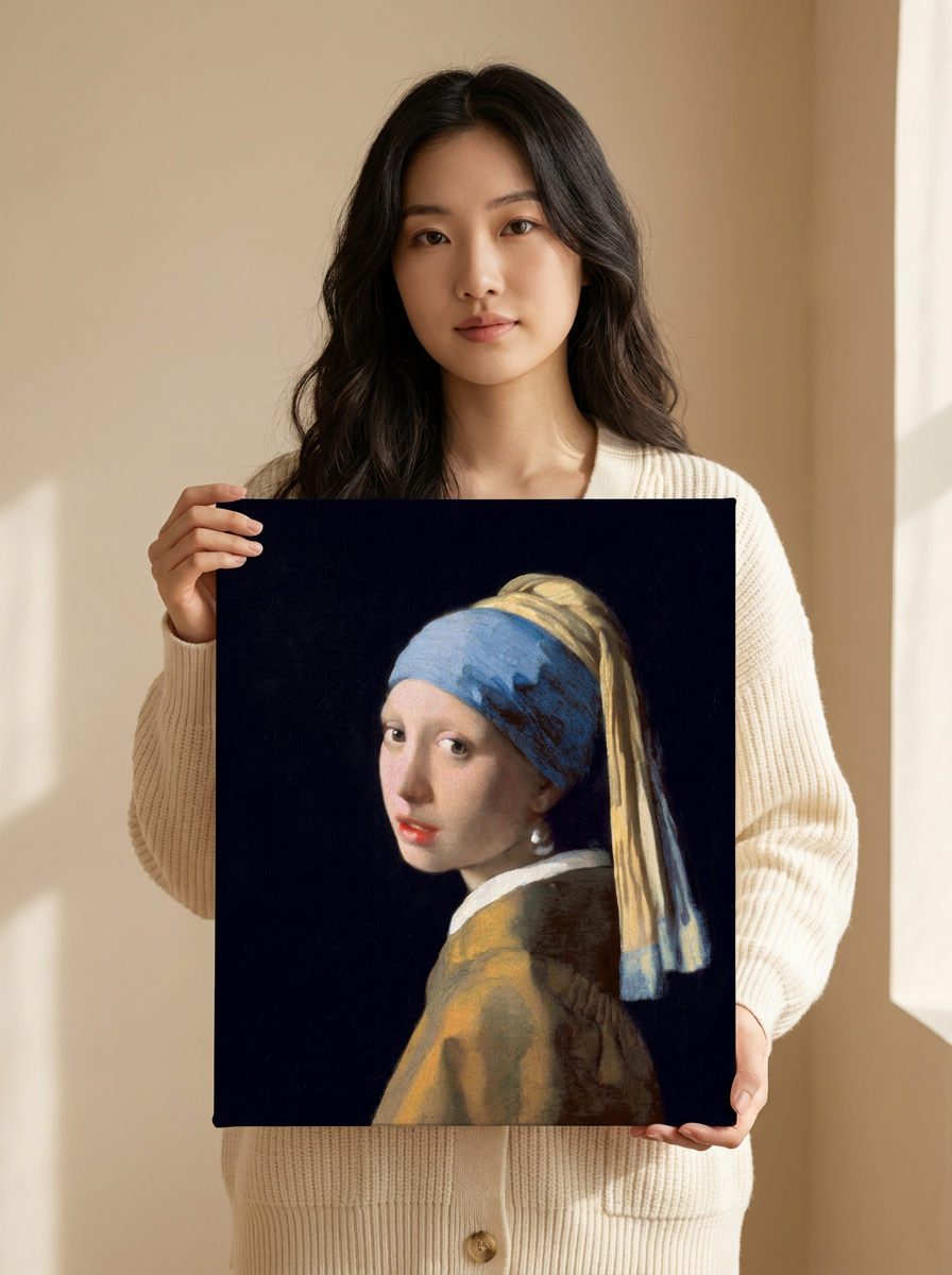 Held for scale — 16 x 20 inch canvas (original size)