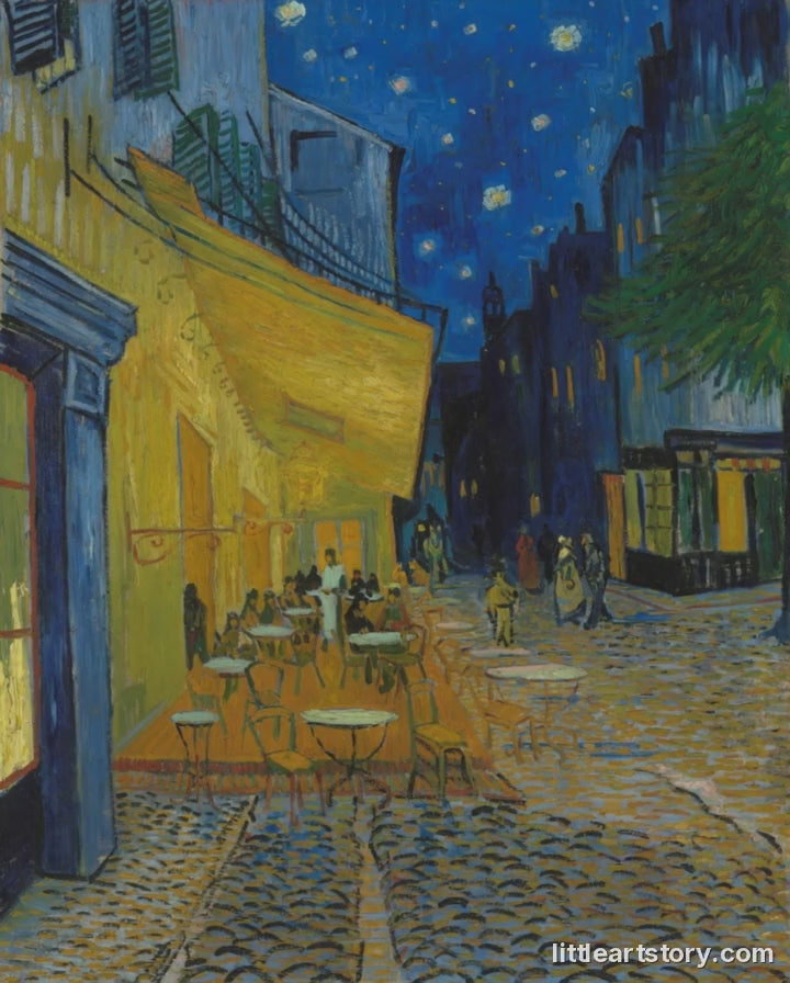 Cafe Terrace at Night — animated (Little Art Story)