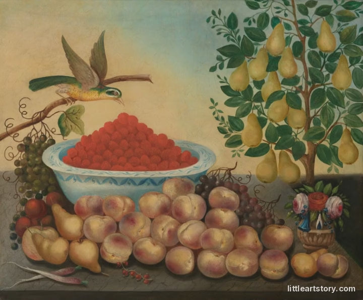 Still Life: Fruit, Bird, and Dwarf Pear Tree — animated (Little Art Story)