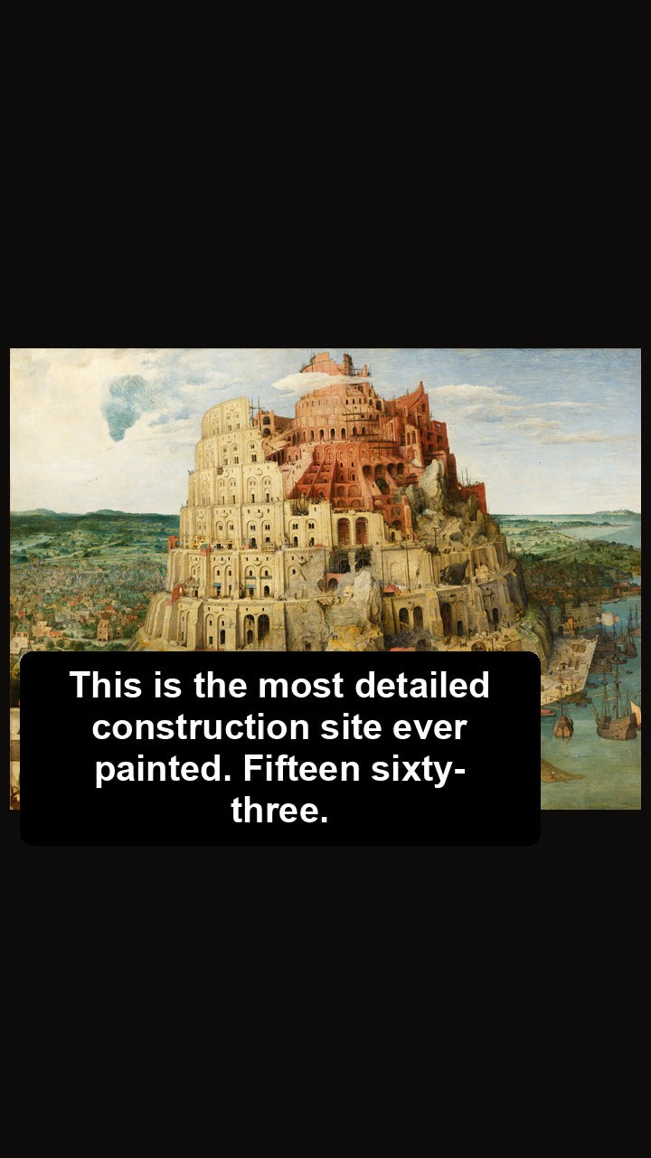 Guided tour of Bruegel's Tower of Babel (1563) — five details explained, filmed across the museum scan.