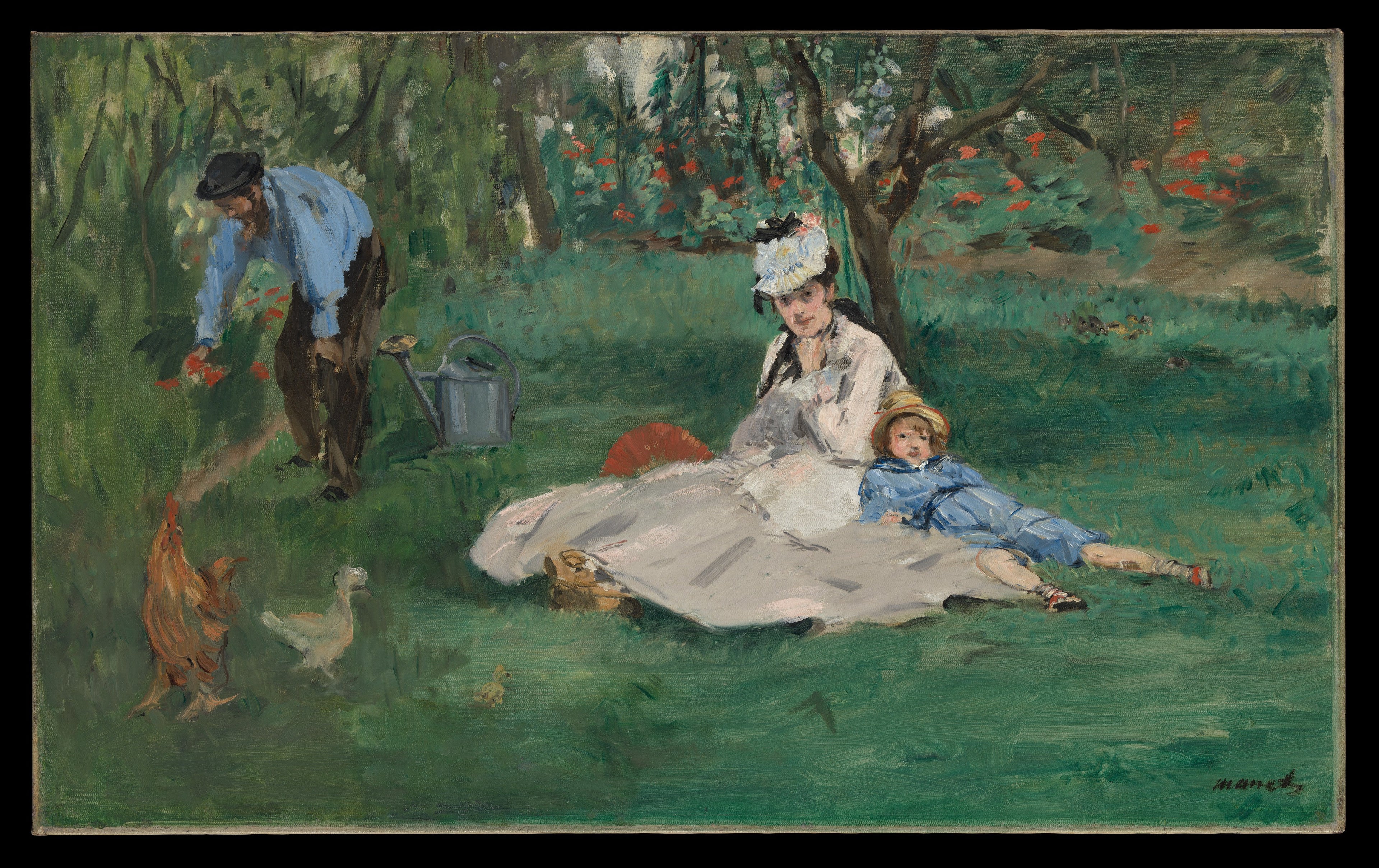 The Monet Family in Their Garden at Argenteuil — Édouard Manet (1874)