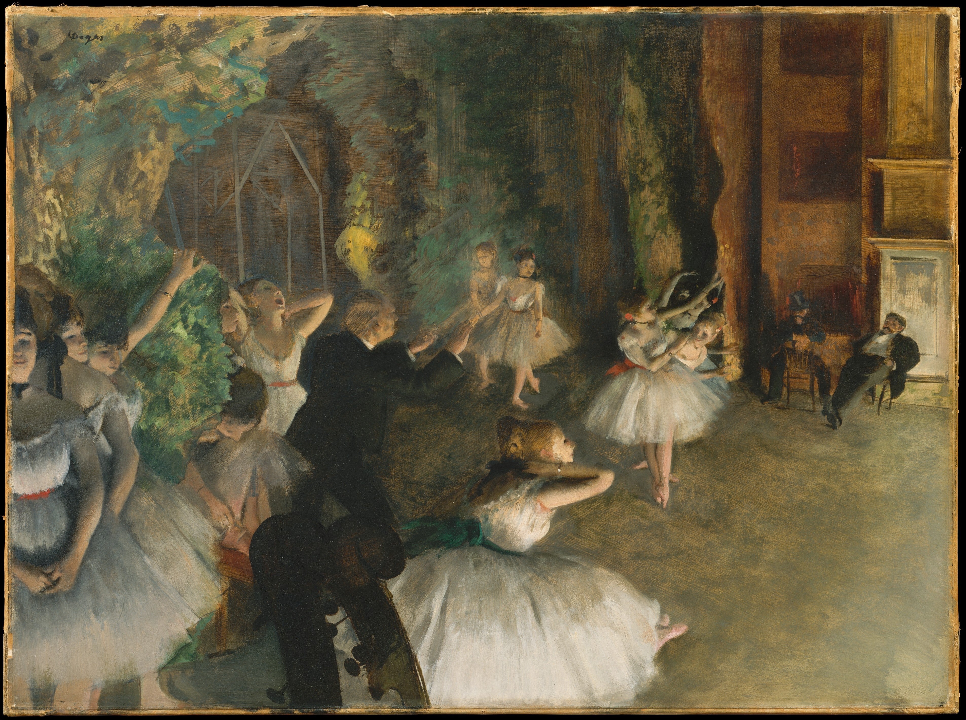 The Rehearsal of the Ballet Onstage — Edgar Degas (ca. 1874)