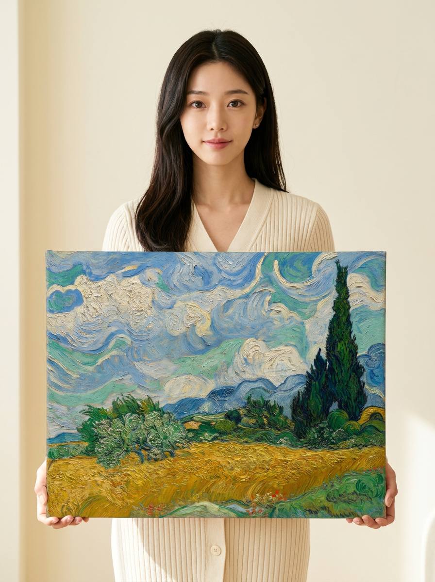 Held for scale — 24 x 18 inch canvas
