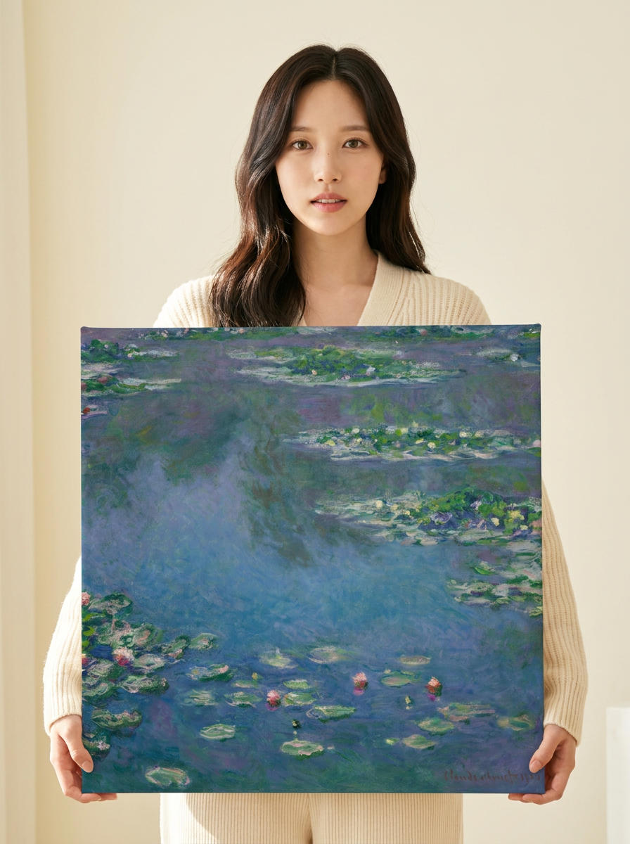 Held for scale — 24 x 24 inch canvas