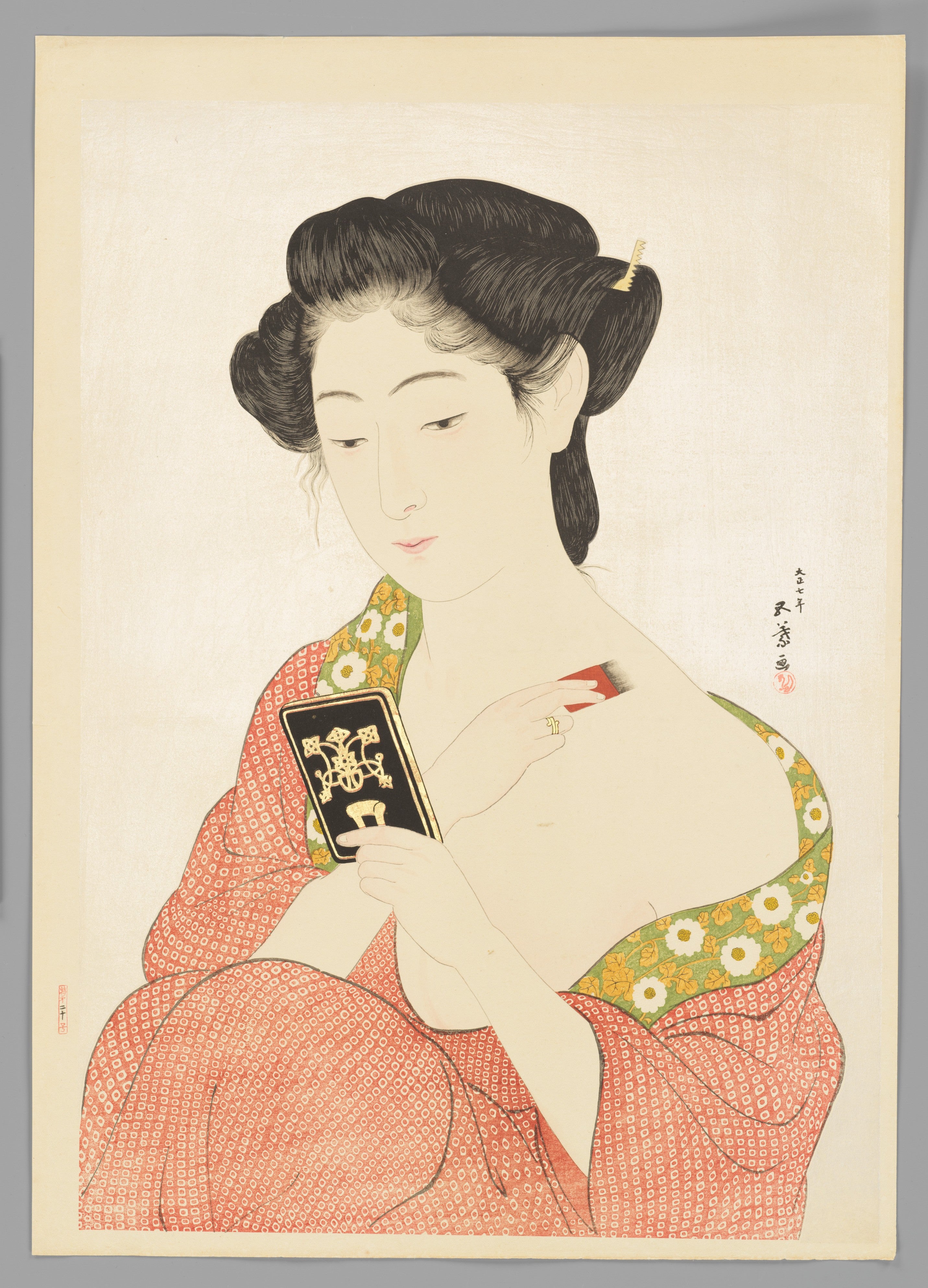 Woman Applying Makeup — Hashiguchi Goyō (1918 (Taishō 7))