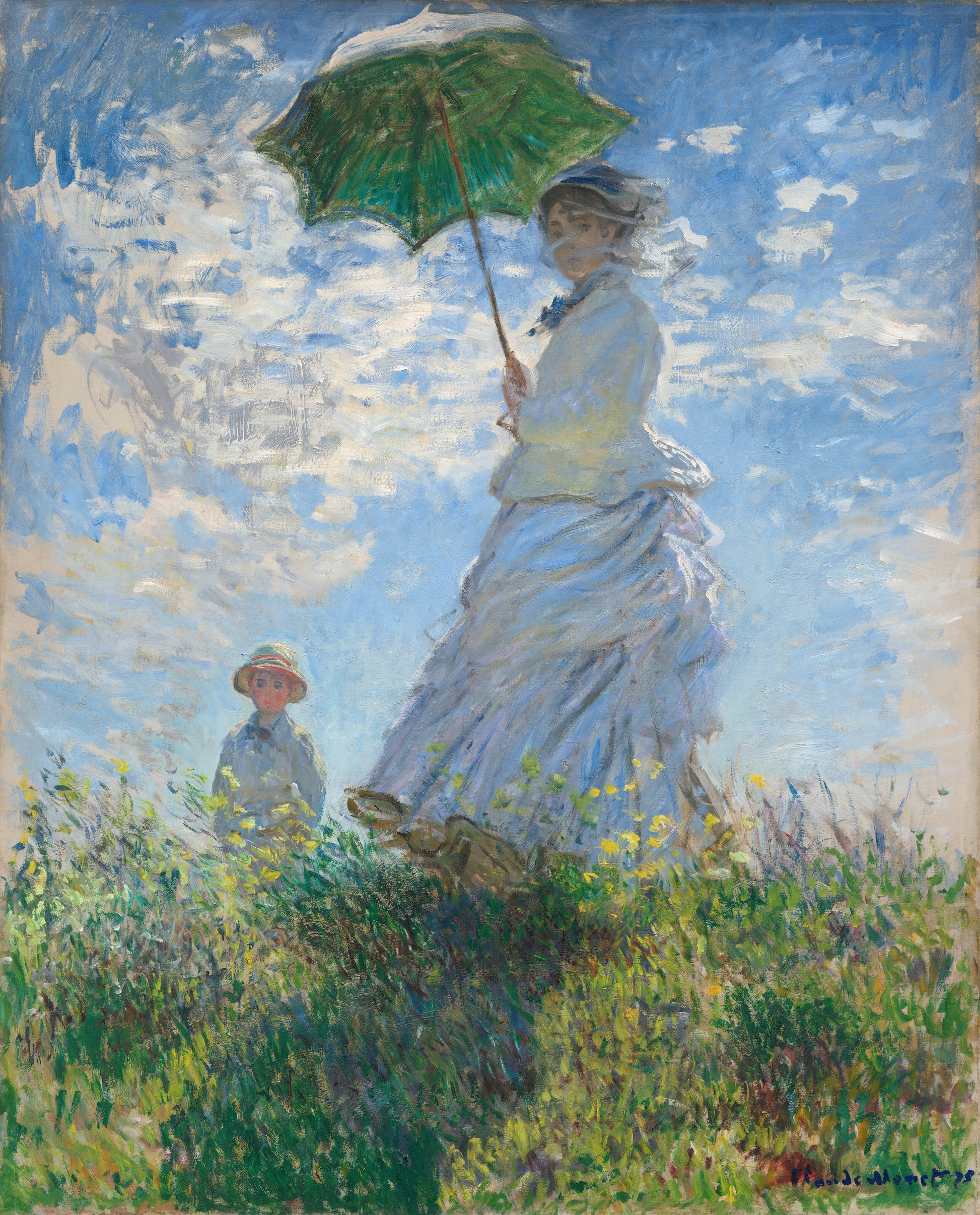 Woman with a Parasol - Madame Monet and Her Son — Claude Monet (1875)